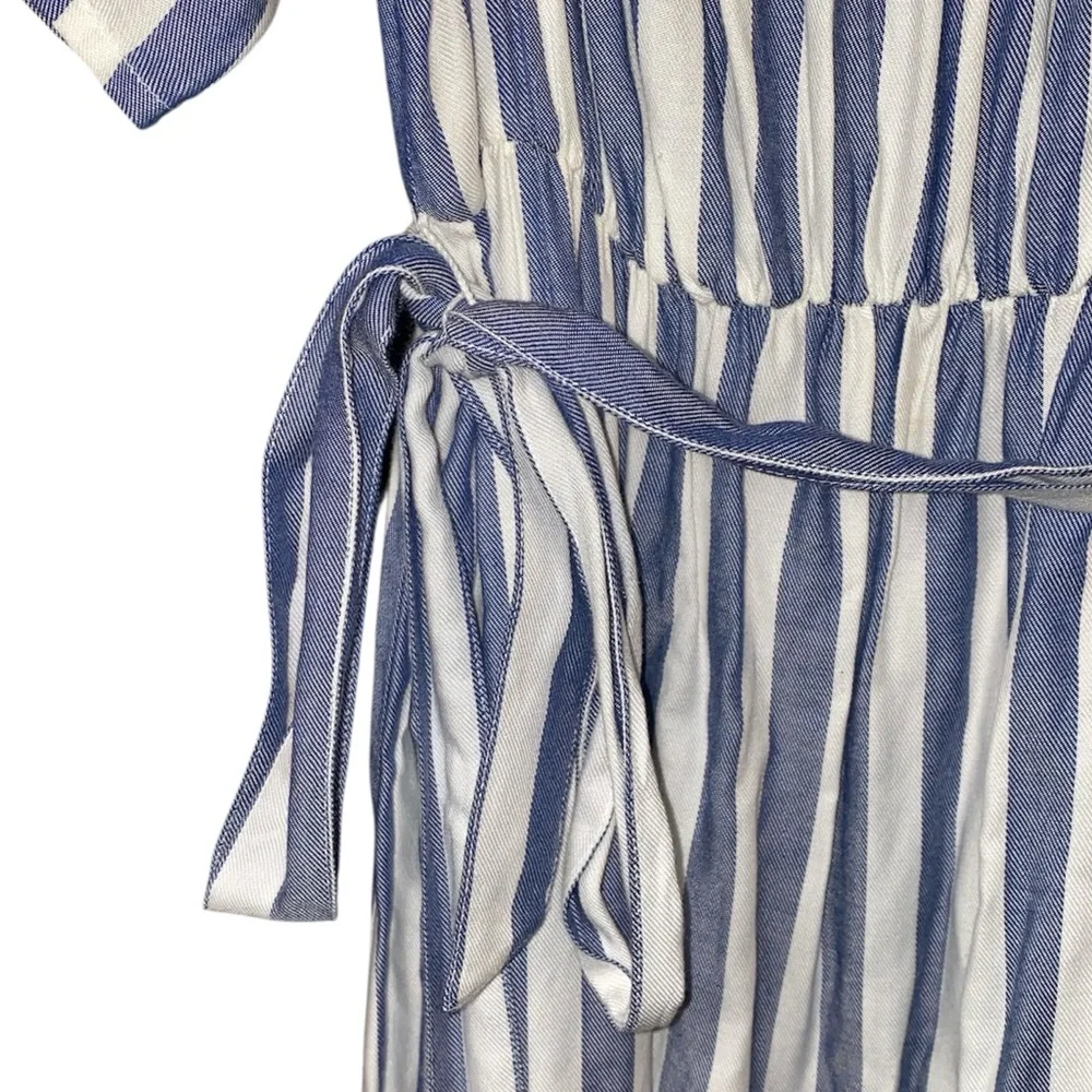 Isabel Maternity Blue/White Off-the-Shoulder Boho Maxi Dress, Size Small - Picture 4 of 6